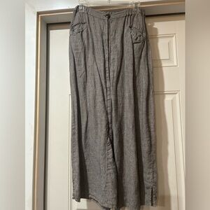 100% Linen Flax By Joanne Engelhart Button Maxi Skirt